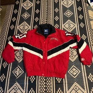 STARTER vintage Indiana Hoosiers football team jacket quilted full zip size L